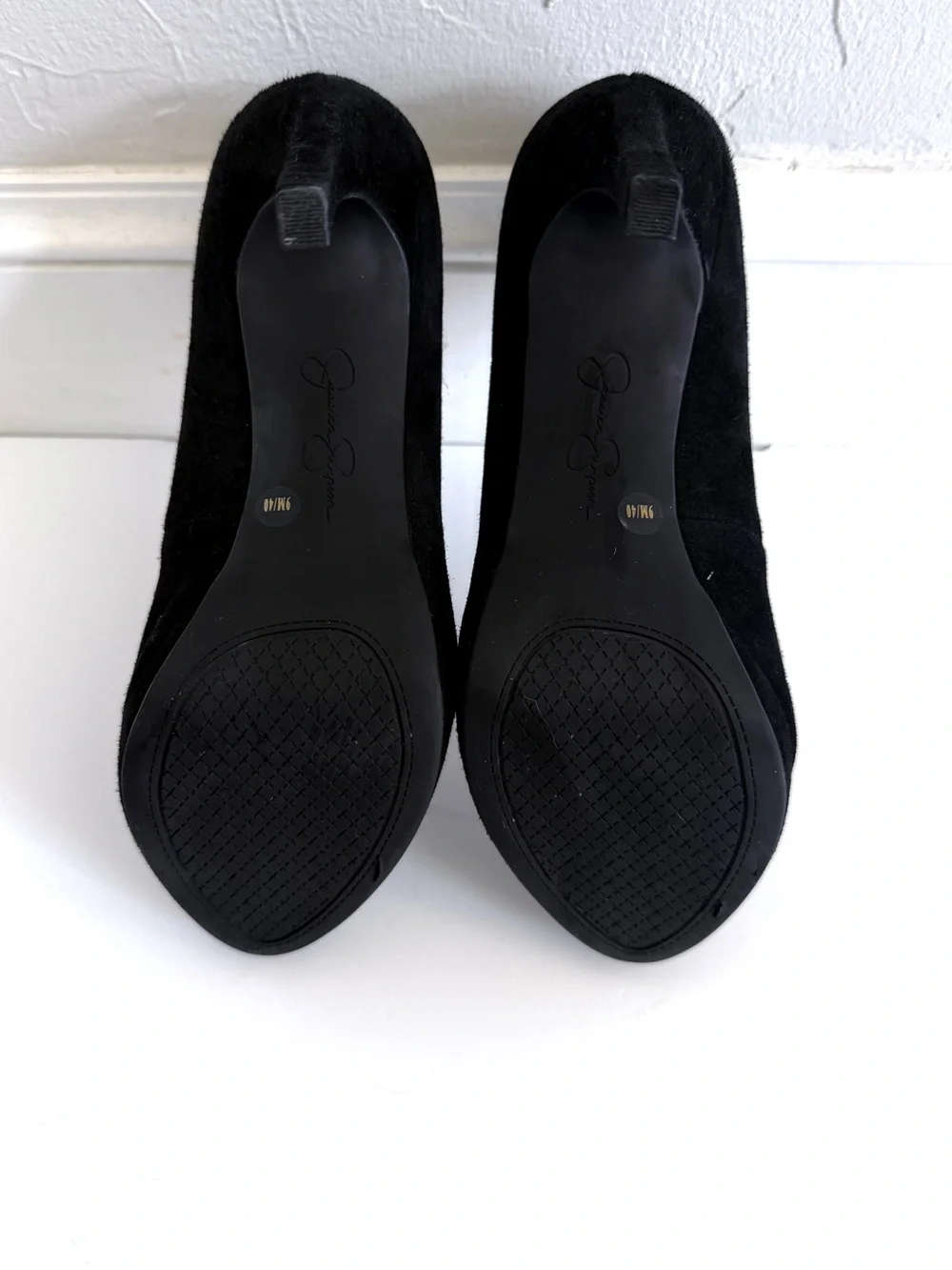 Jessica Simpson Kelli Peep Toe Platform Pumps, Black Suede, 9M 👠